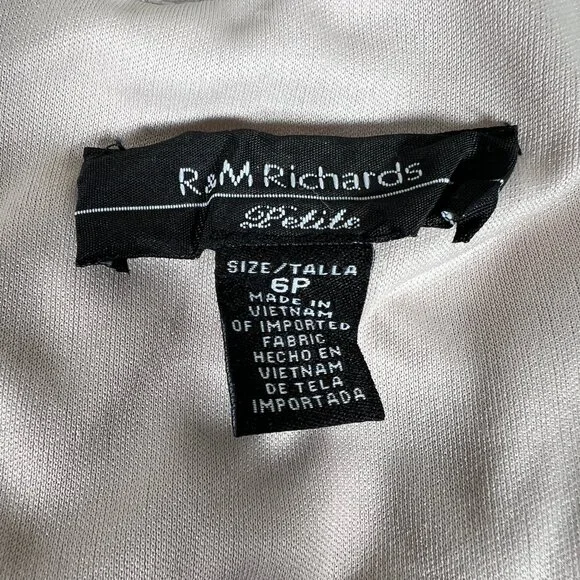 R&M Richards Womens 2 Piece Ruffled Lace Jacket & Dress Champagne Size 6P - Picture 16 of 16